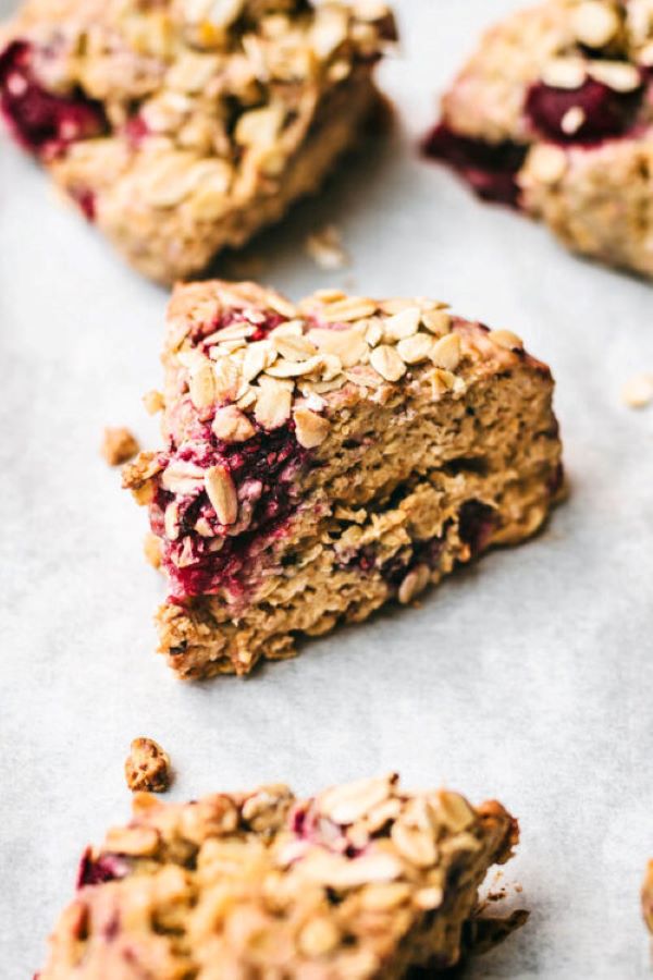 Raspberry Oat Scones