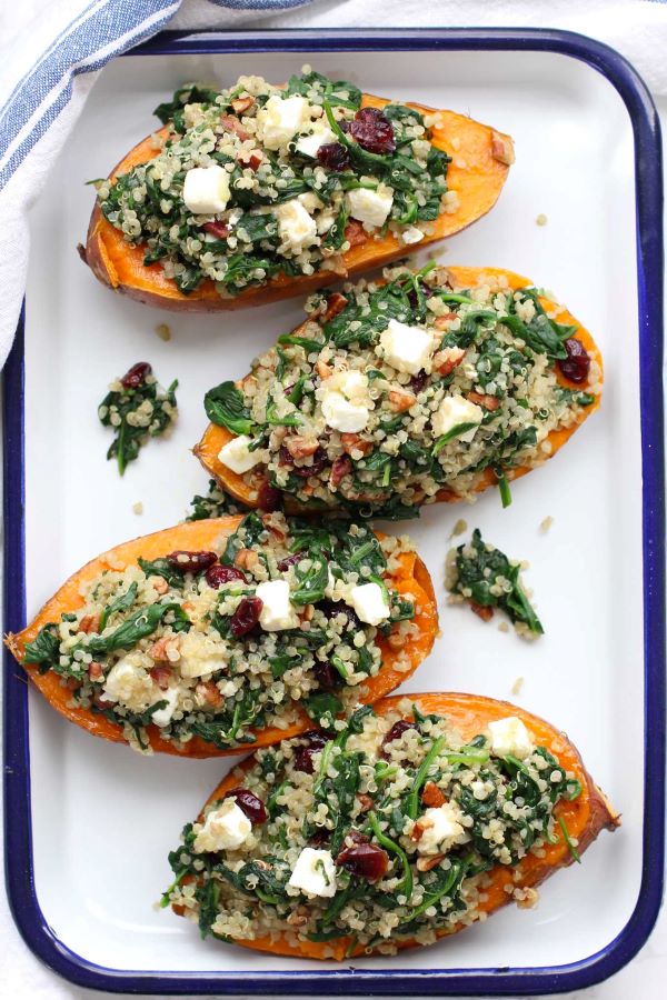 Roasted Vegetable & Quinoa Stuffed Sweet Potatoes