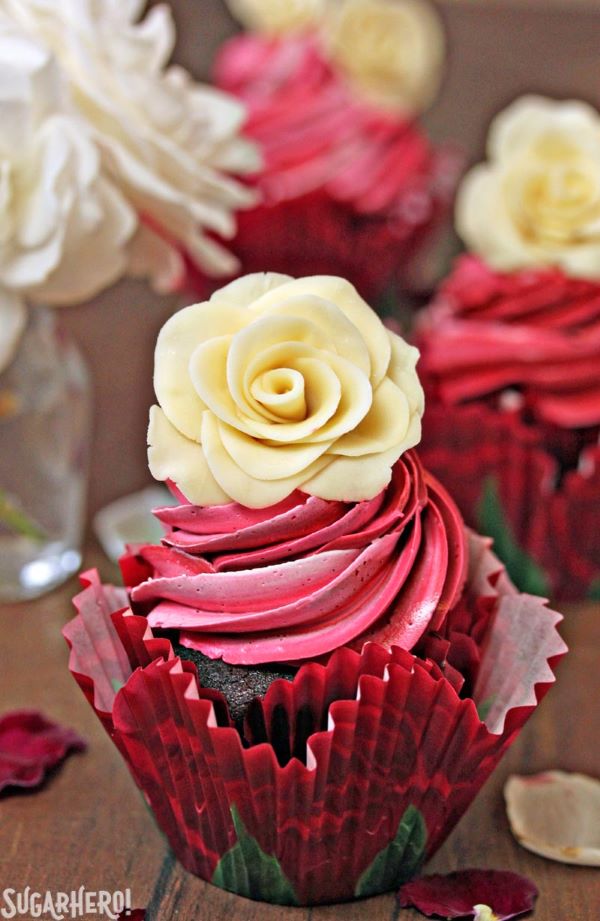 Romantic Rose Cupcakes