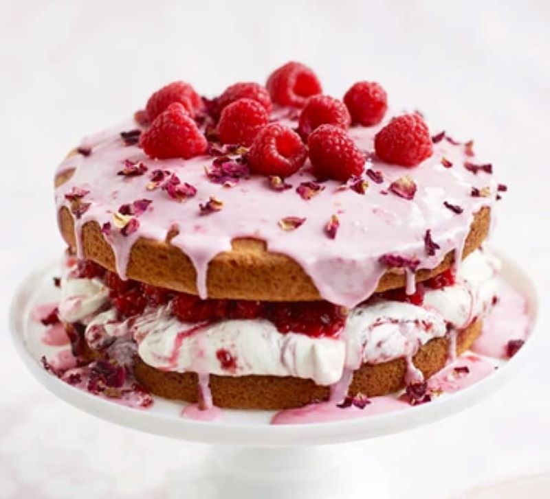 Rosewater & Raspberry Sponge Cake