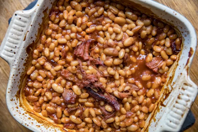 Smoky BBQ Baked Beans & Pulled Pork Casserole