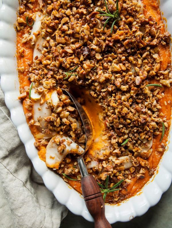 Spiced Apple & Walnut Sweet Potato Casserole