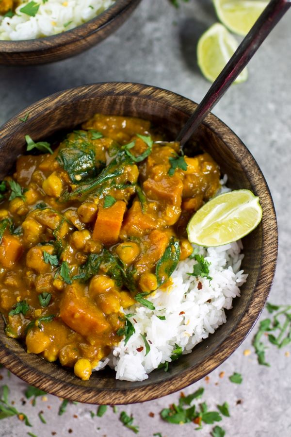 Sweet Potato Curry with Spinach