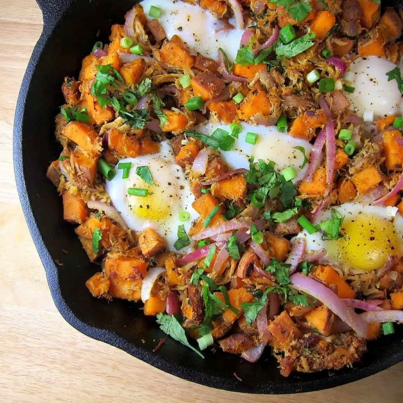 Sweet Potato & Pulled Pork Hash