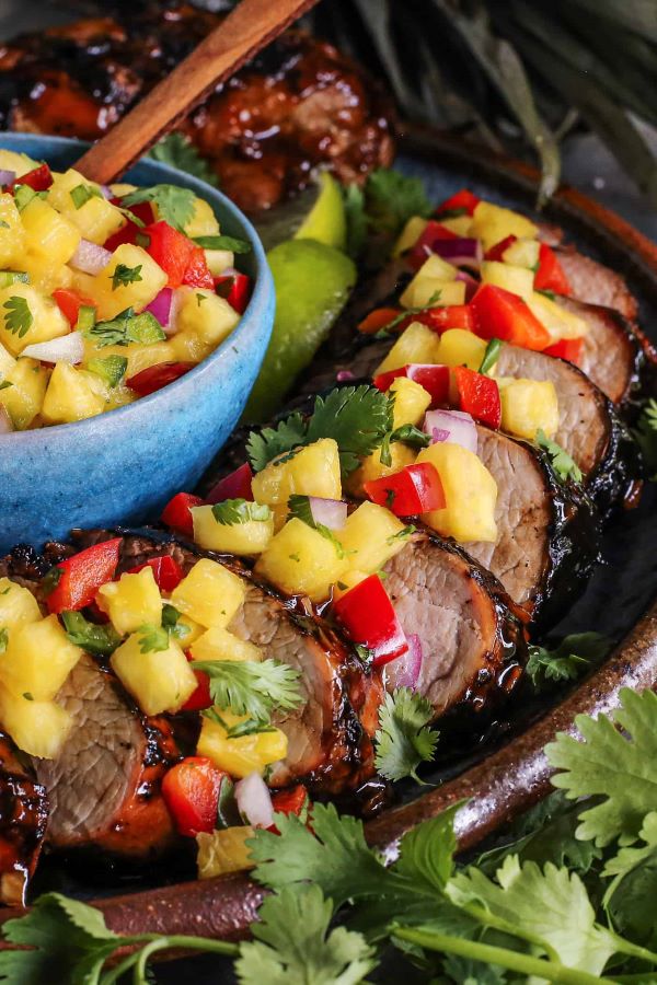 Teriyaki Pineapple Stuffed Pork Loin