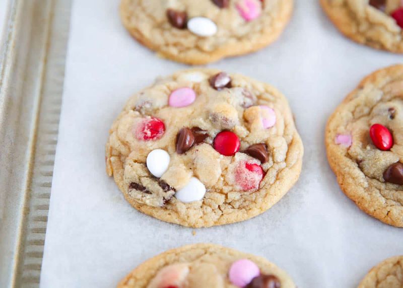 Valentine's Day M&M Cookies