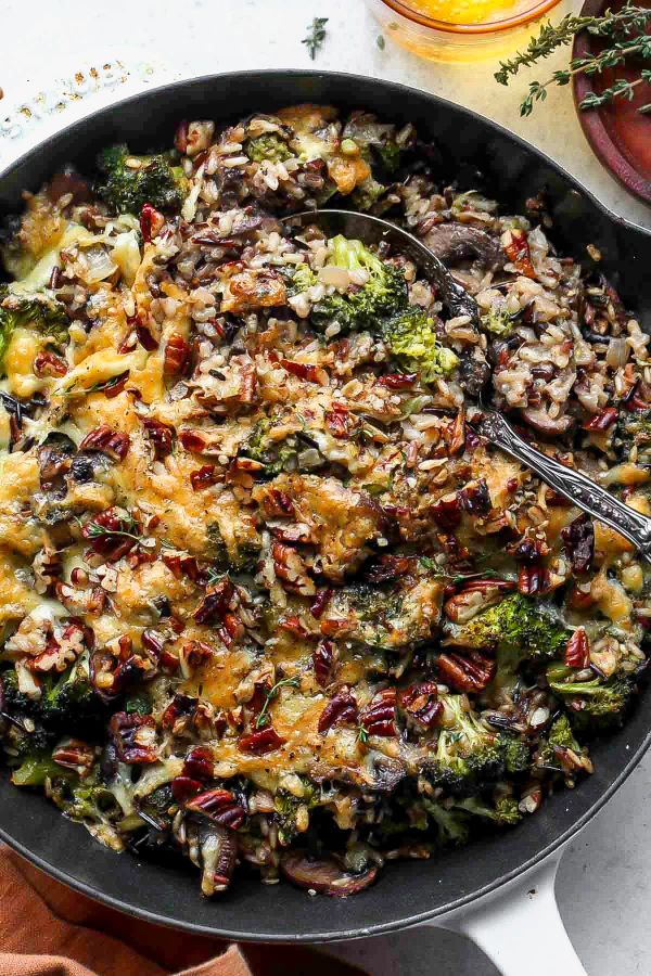 Wild Rice and Cheesy Broccoli Casserole