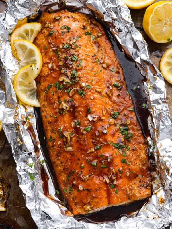 Garlic Brown Sugar Glazed Salmon