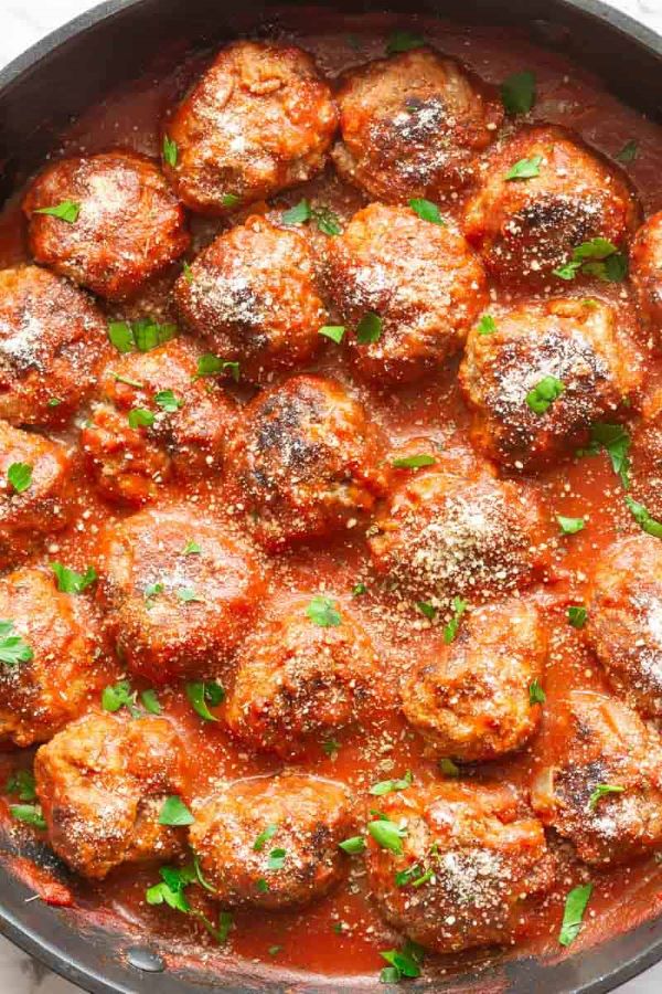 Keto Meatballs and Sauce