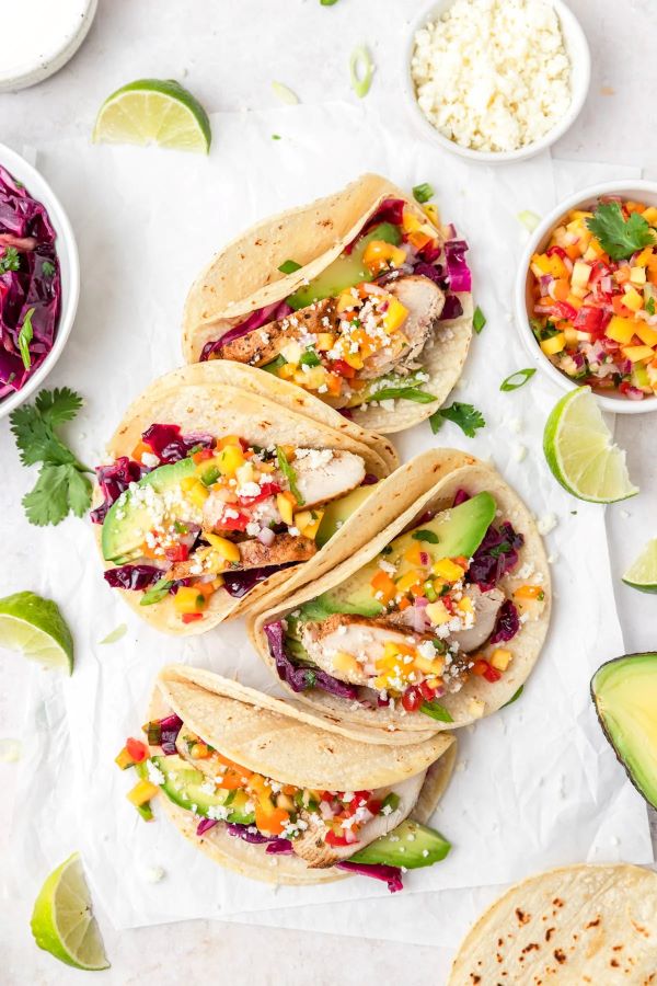 Mango Salsa Rotisserie Chicken Tacos