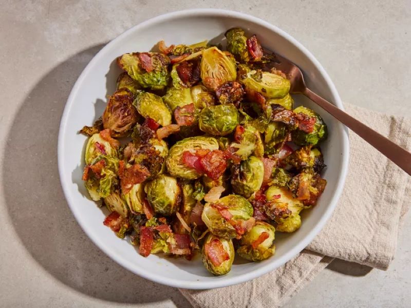 Maple Glazed Brussels Sprouts & Bacon