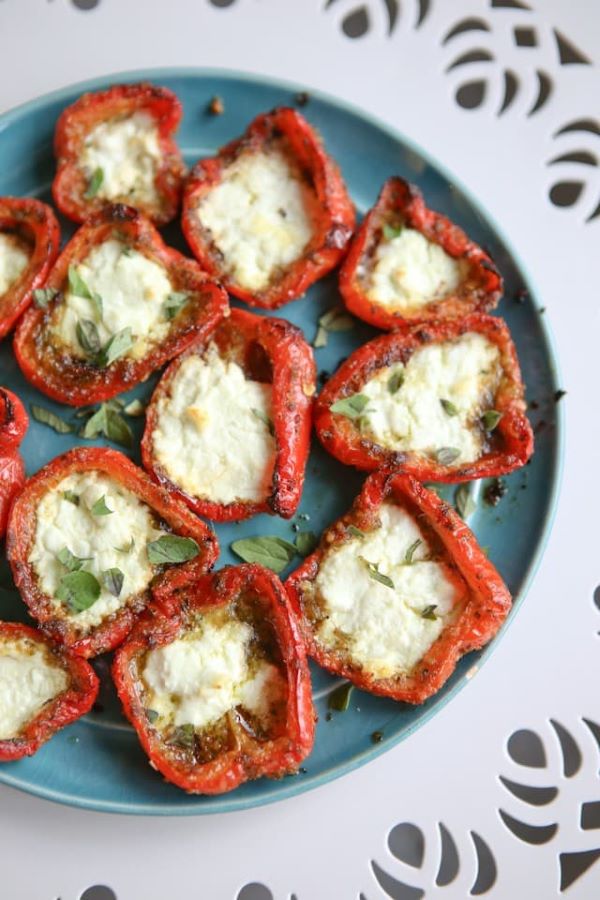 Mediterranean Roast Peppers with Olives and Goat's Cheese