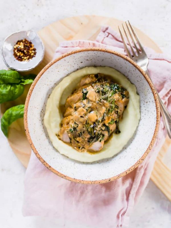 Pork Chops with Garlic Mashed Cauliflower