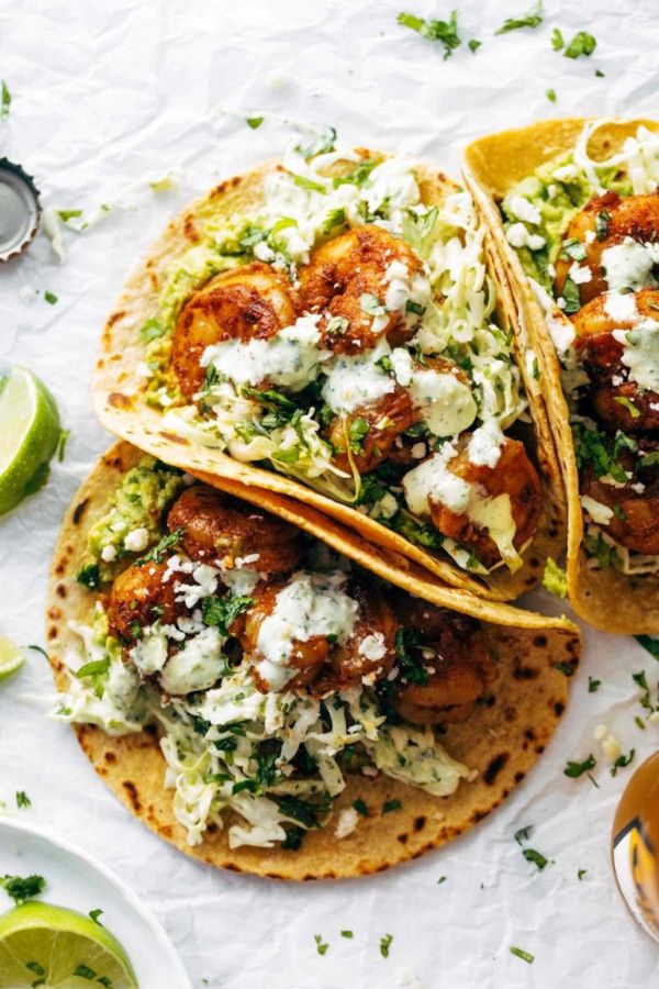 Shrimp Tacos with Cabbage Slaw