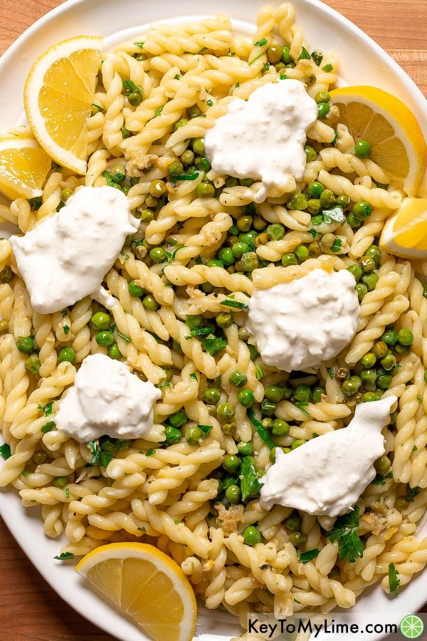 Spring Pea Pasta with Burrata