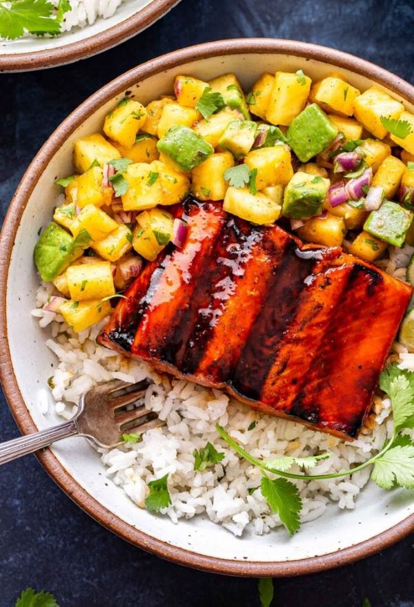 Sriracha and Lime Salmon with Avocado Cream