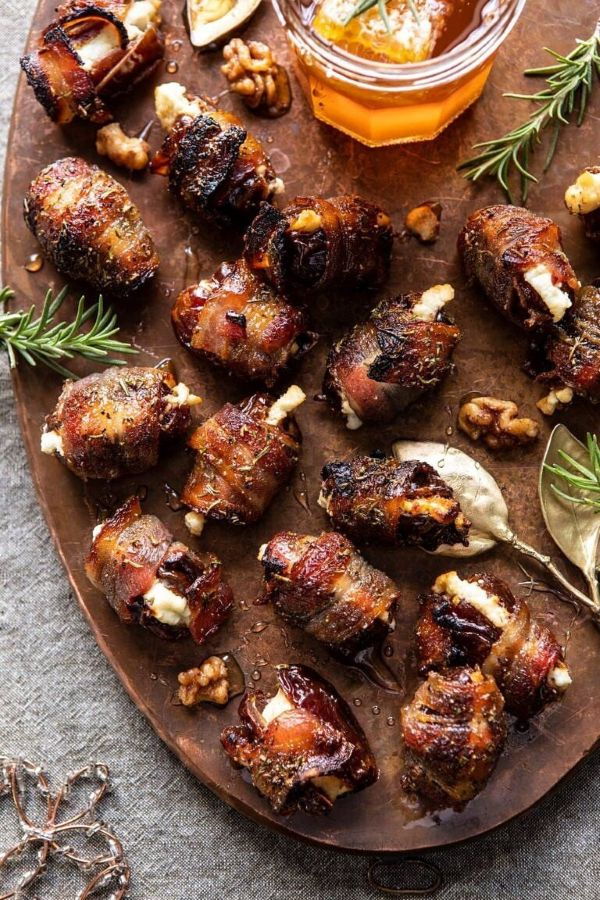 Bacon Wrapped Dates Stuffed with Goat Cheese