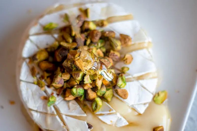 Baked Brie with Honey and Pistachios