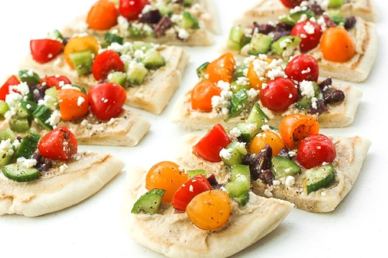 Greek Salad Hummus Flatbread