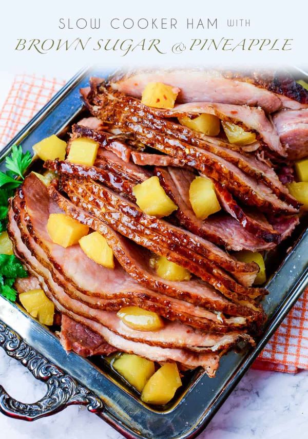 Slow Cooker Brown Sugar Pineapple Ham