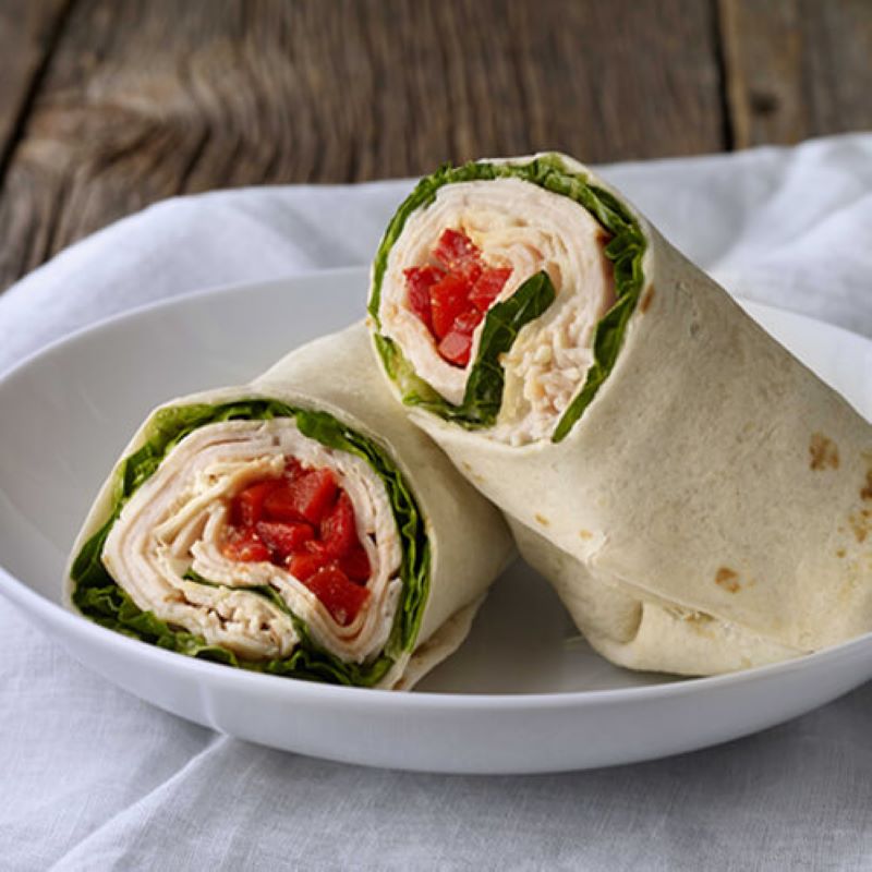 Turkey Caesar Salad Wraps