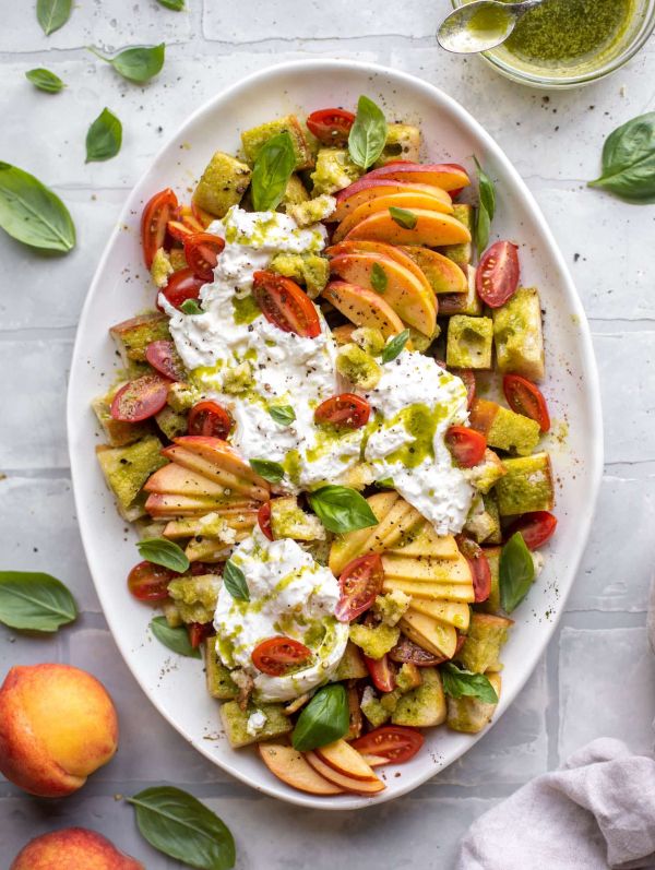 Cherry and Peach Panzanella