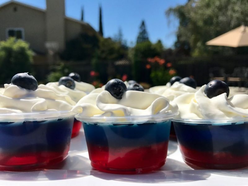 Berry Blue and Strawberry Jello Shots
