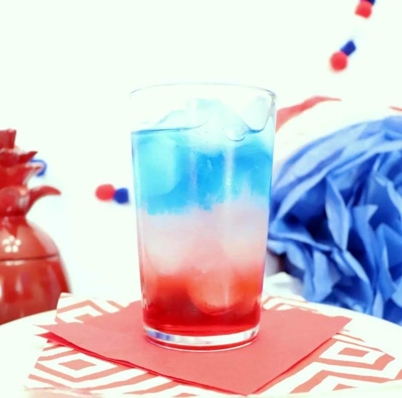 Blue Curacao and Grenadine Layered Shots
