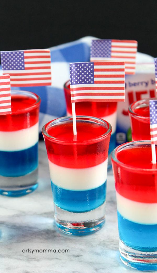 Kid Friendly 4th of July Jello Shots (non alcoholic)