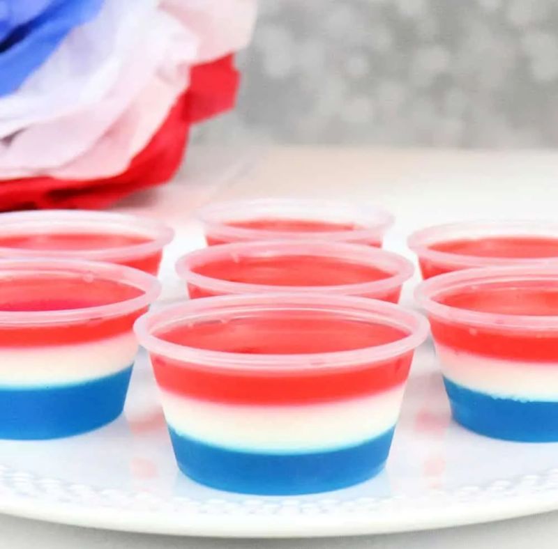 Red, White, and Blue Layered Jello Shots