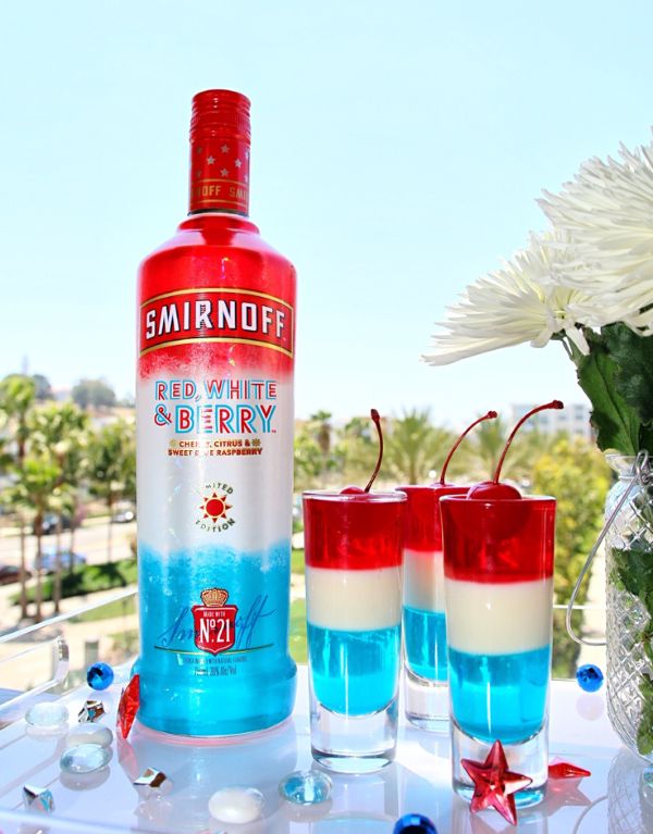 Smirnoff Red, White, and Berry Vodka Jello Shots