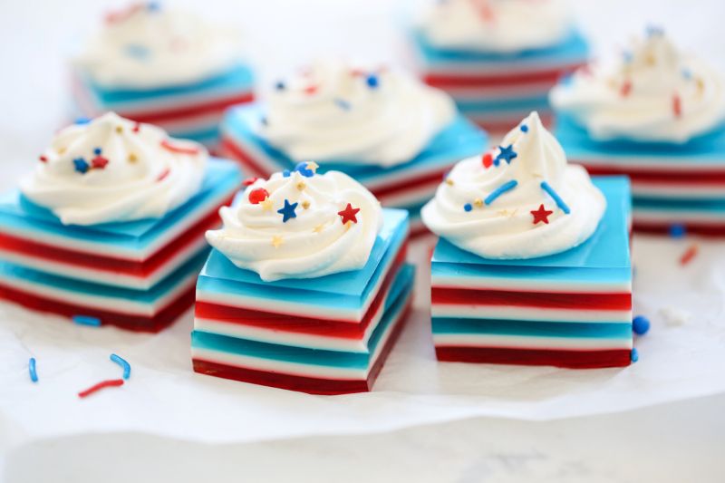 Stars and Stripes Layered Jello Cups