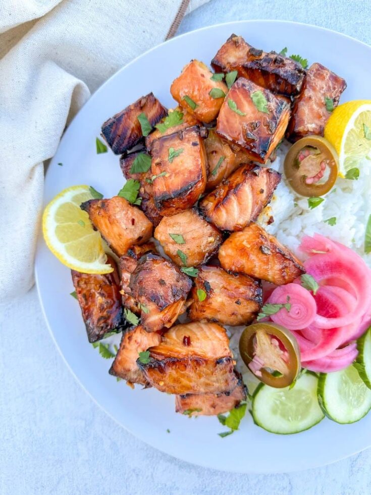 Air Fryer Honey Garlic Salmon Bites (1)