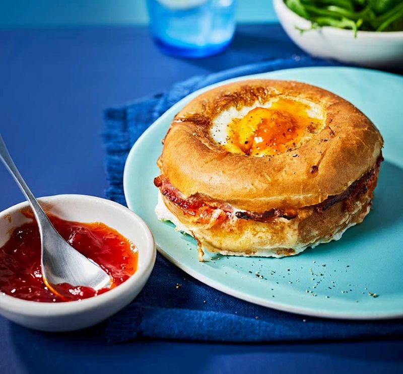 Air fryer Ham, Cheese & Egg Bagel