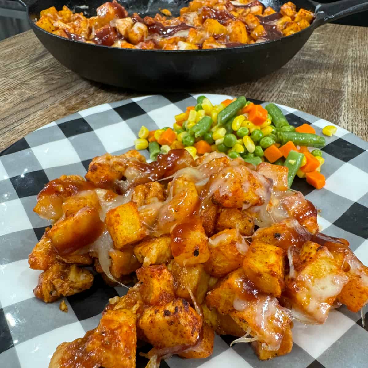 BBQ chicken and potatoes
