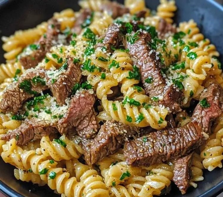 Beef and Rotini in Garlic Parmesan Sauce Recipe (3)