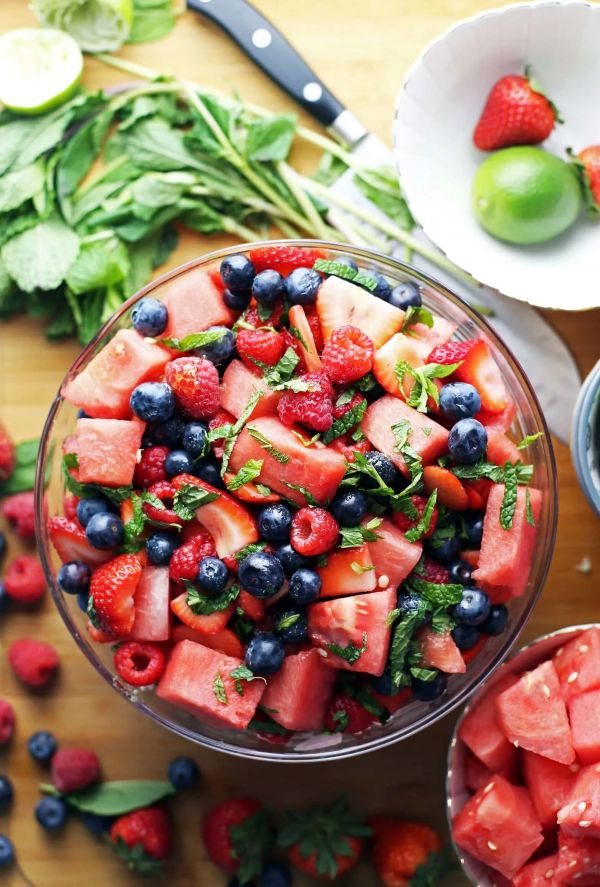 Berry and Watermelon Fruit Salad