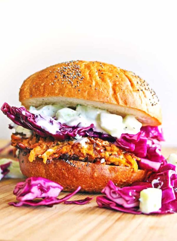 Carrot Tahini Quinoa Burgers with Tzatziki