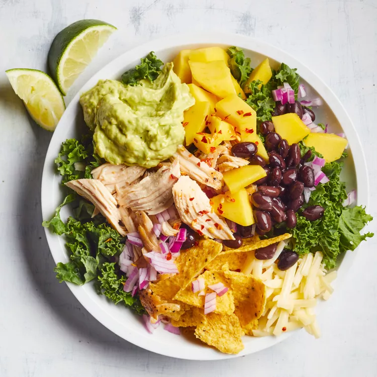 Chicken & Kale Taco Salad with Jalapeño Avocado Ranch
