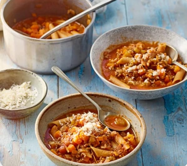 Chunky Bolognese Soup with Penne