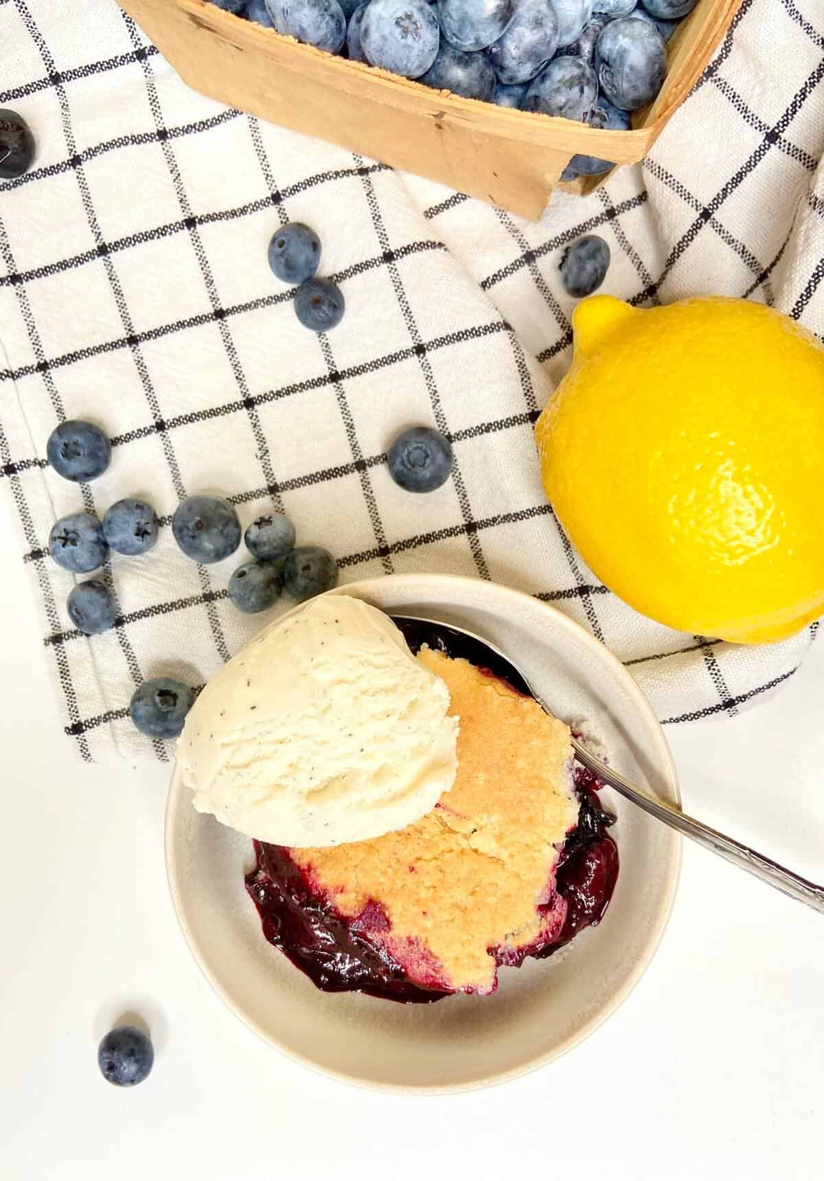 Dutch Oven Blueberry Cobbler