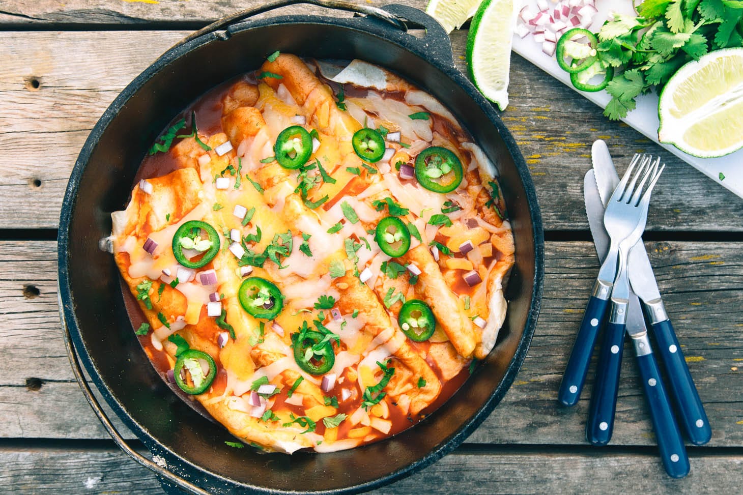Dutch oven enchiladas