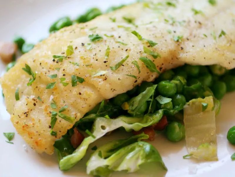 Fish with Peas & Lettuce