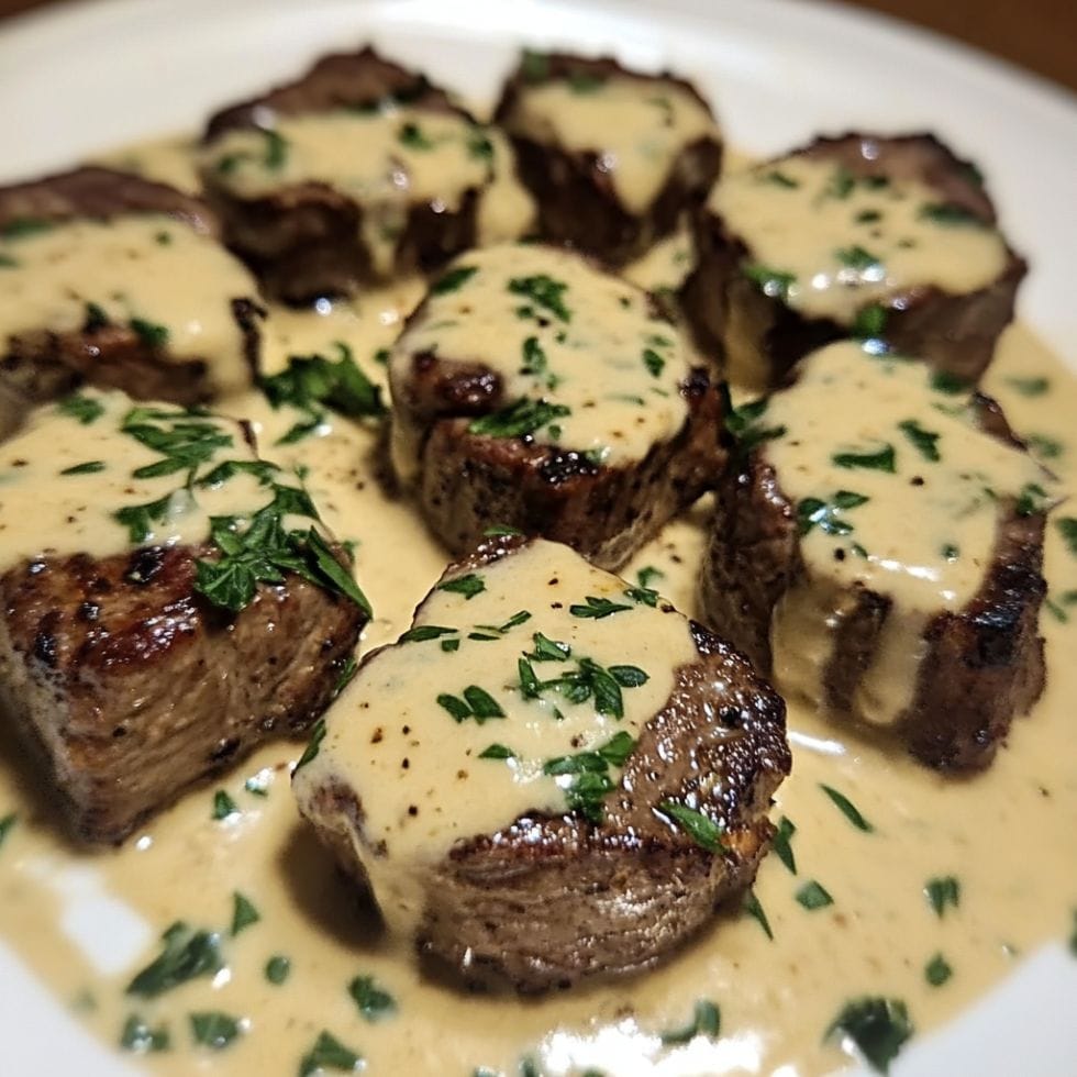 Garlic Butter Steak Bites with a Rich Parmesan Cream Sauce Recipe (2)