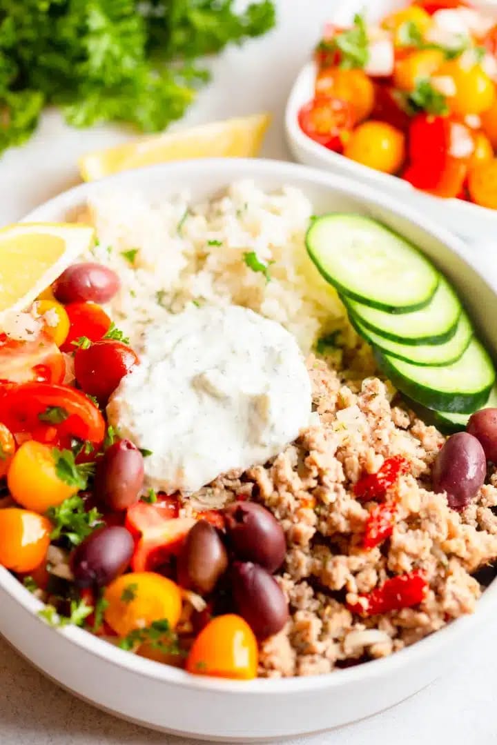 Greek Ground Turkey Rice Bowls (1)