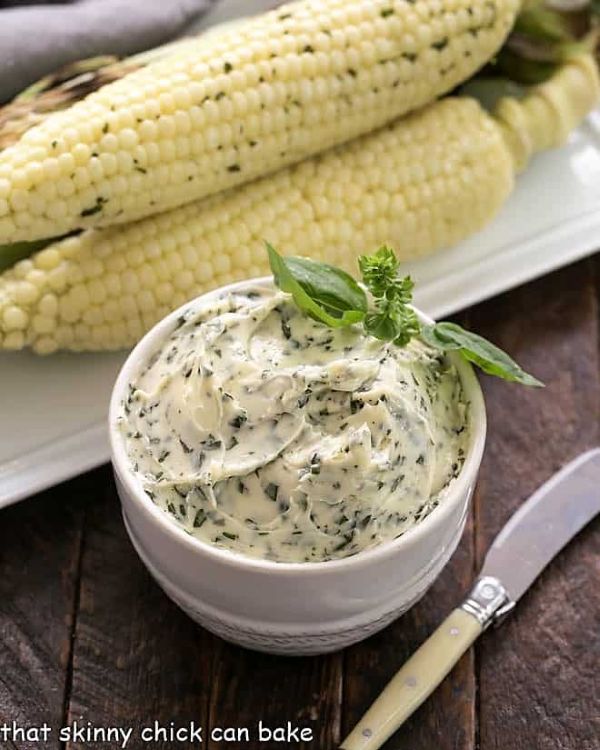 Grilled Corn on the Cob with Basil Butter