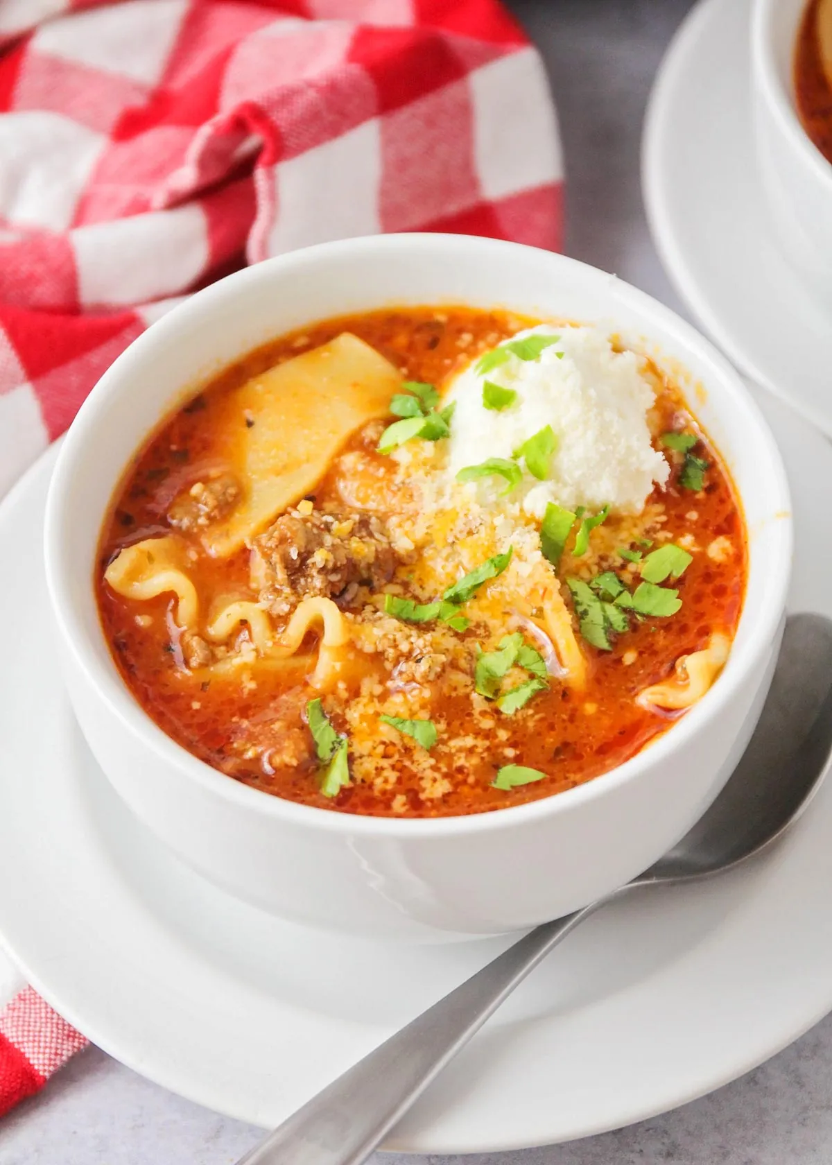 Instant Pot Ground Beef Lasagna Soup