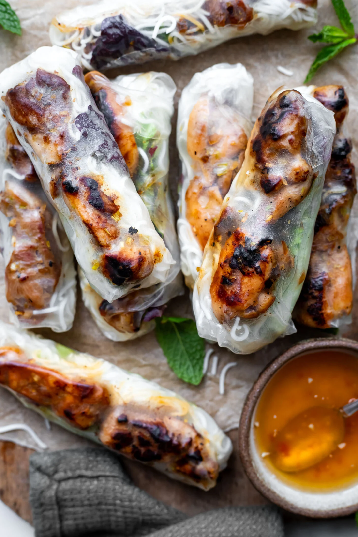 Lemon Grass and Chicken Summer Rolls