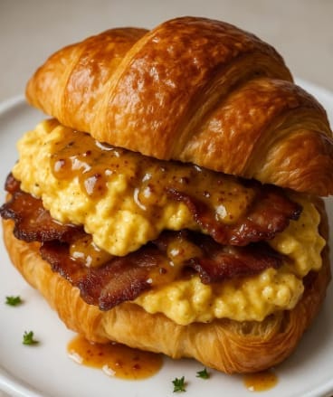 Maple Mustard Croissant Sandwiches (4)