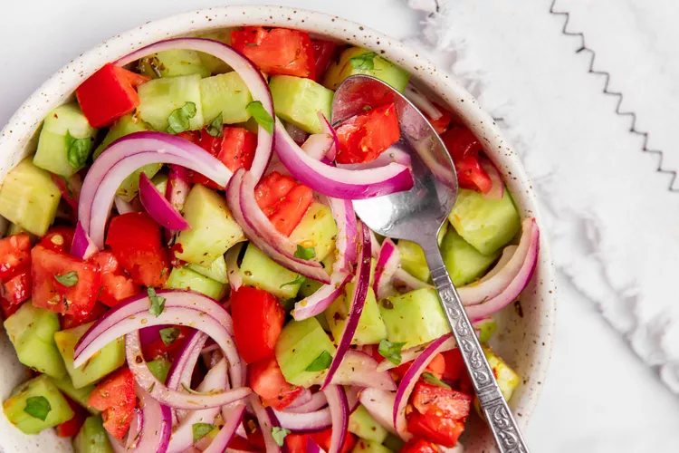 Marinated Cucumber, Onion, and Tomato Salad